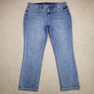 NYDJ Girlfriend Jeans Womens 14 Lift Tuck Blue Medium Wash Denim 38x28 Mid Rise‎